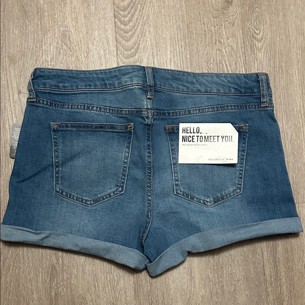 Celebrity Pink Rolled Cuff Denim Shorts - Picture 5 of 6